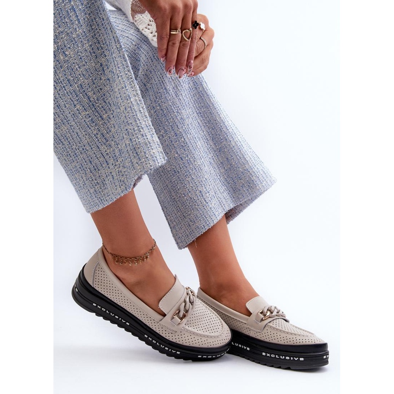 Mokasyny Model S.Barski LR618 Beige - Step in style beżowy 2