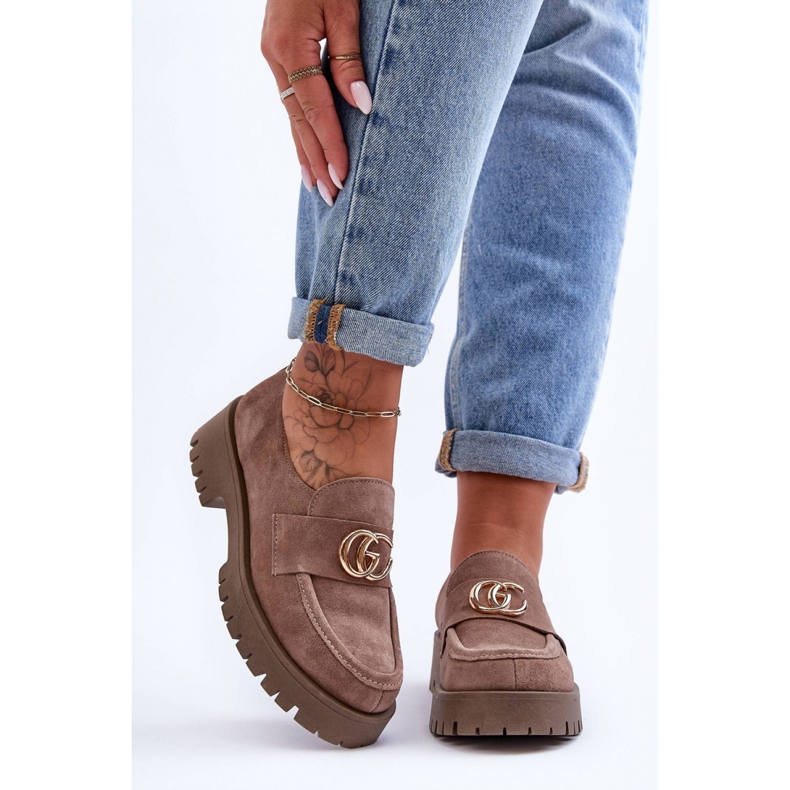 Półbuty Model Rosefalls 20153 Dark Beige Zamsz - Step in style beżowy 1