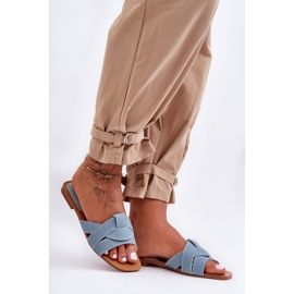 Sandał Klapki Model Aversa W-112 Light Blue - Step in style niebieskie 1