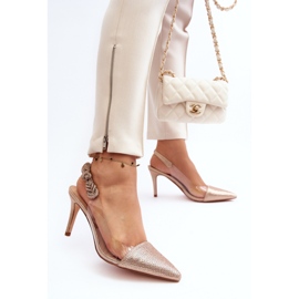 Szpilki Model Da MR1966-11 Champagne - Step in style beżowy 1