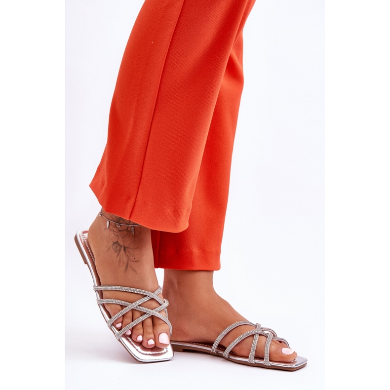 Sandał Klapki Model Leomi 5628-2 CLA-1 Silver - Step in style szare 1