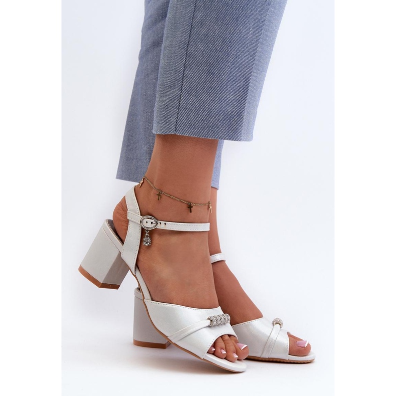 Sandały Model Narhi 20241 Silver - Step in style szare 1