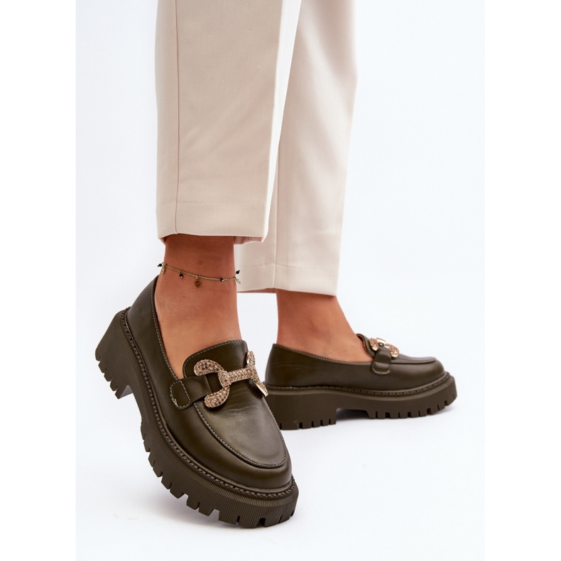 Mokasyny Model Gargi H8-309 Dark Green - Step in style zielone 2