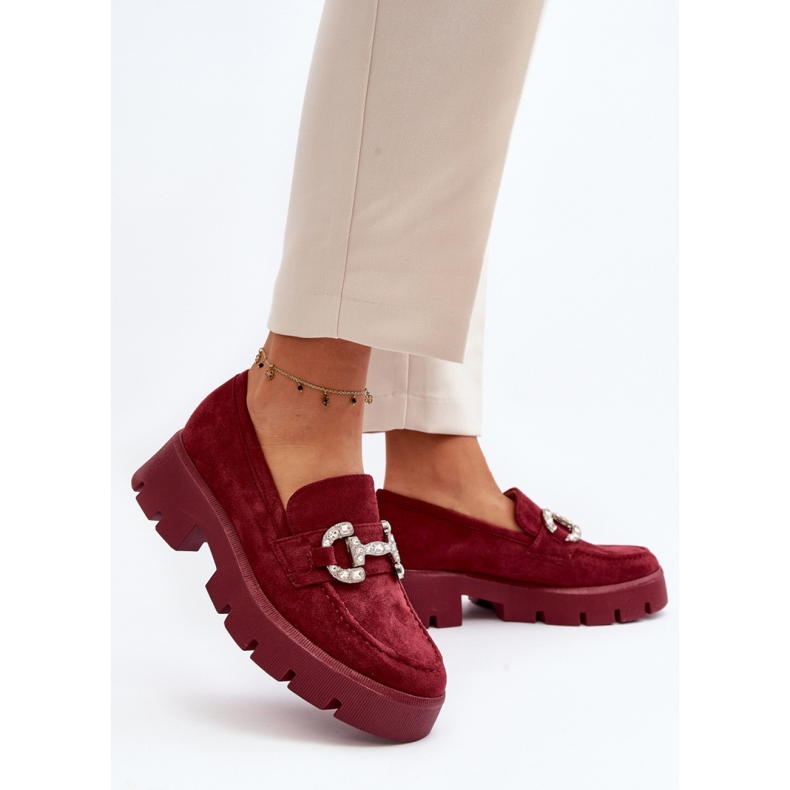 Mokasyny Model Ellise G422 Bordo - Step in style czerwone 2