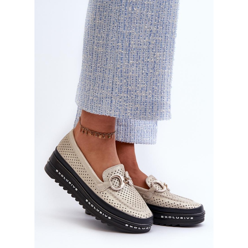 Mokasyny Model S.Barski LR750 Gold - Step in style żółte 1