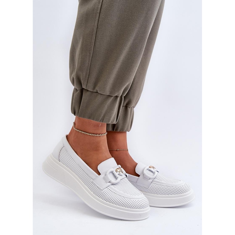 Mokasyny Model S.Barski LR720 White - Step in style białe 1