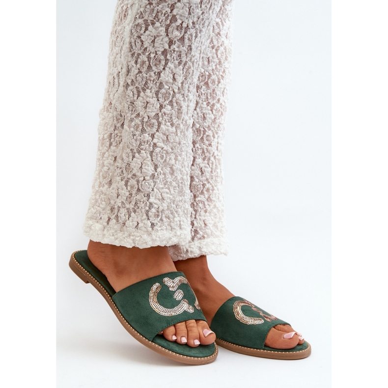 Sandał Klapki Model S.Barski KV27-052 Green - Step in style zielone 1