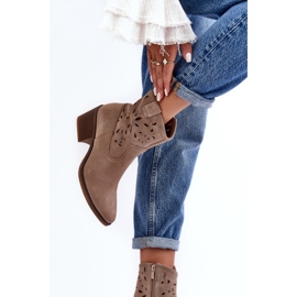 Botki Model Da SN622-20 Dark Beige Zamsz - Step in style beżowy 2