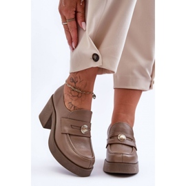 Półbuty Model Dunadia 20148 Dark Beige Skóra - Step in style beżowy 1