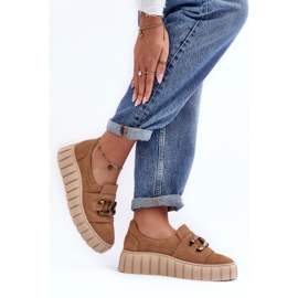 Półbuty Model Lewski 3398 Dark Beige - Step in style beżowy 2