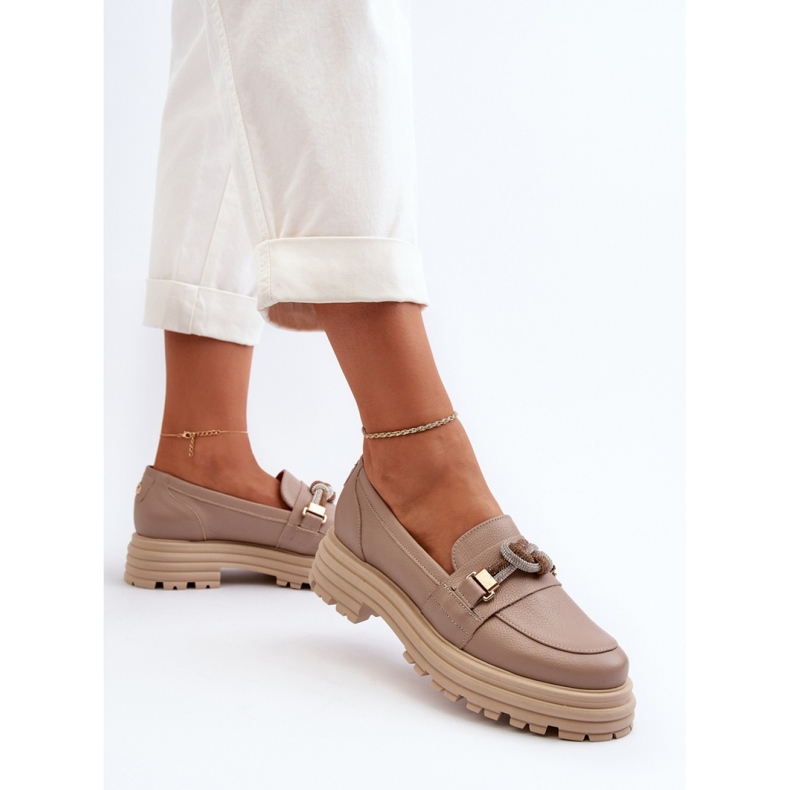 Mokasyny Model Laura Messi 2780/252 Dark Beige - Step in style beżowy 1
