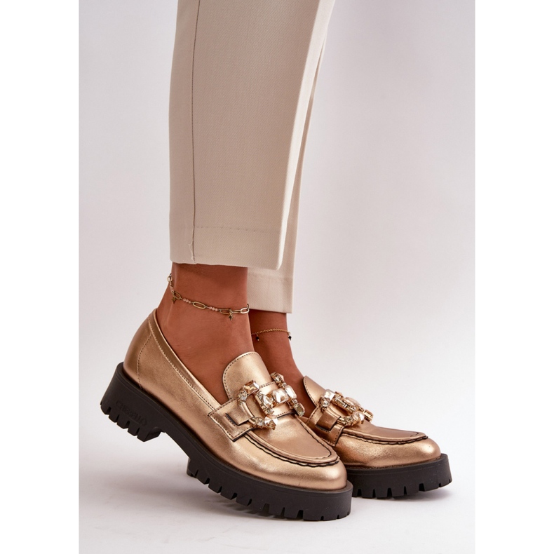 Mokasyny Model Chebello 4369 Gold - Step in style żółte 1