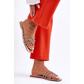 Sandał Klapki Model Leomi 5628-2 CLA-1 Gold - Step in style żółte 1