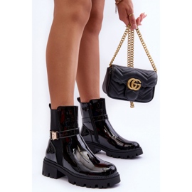 Botki Sztyblety Model Elspetia F35-1 Black Lakier - Step in style czarne 1