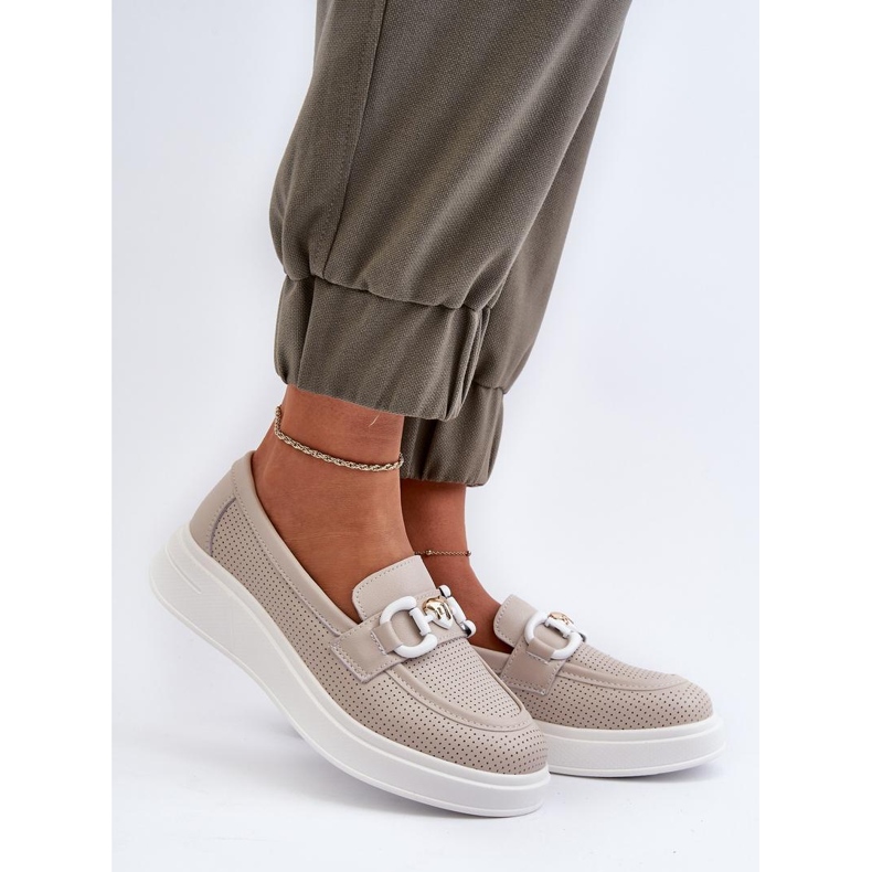 Mokasyny Model S.Barski LR720 Beige - Step in style beżowy 1