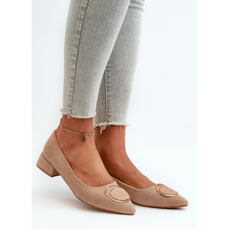 Czółenka Model S.Barski KV27-037 Beige - Step in style beżowy 1