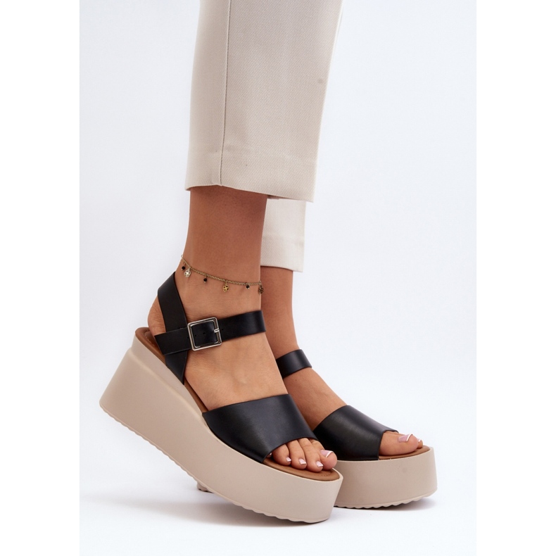 Sandały Model Geferia PS18 Black - Step in style czarne 1