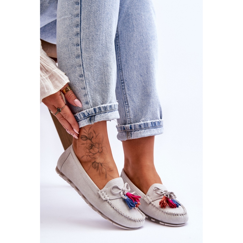 Mokasyny Model Dorine GS37 Grey - Step in style szare 1
