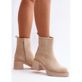 Botki Model Meriluna YK39P Light Beige - Step in style beżowy 1