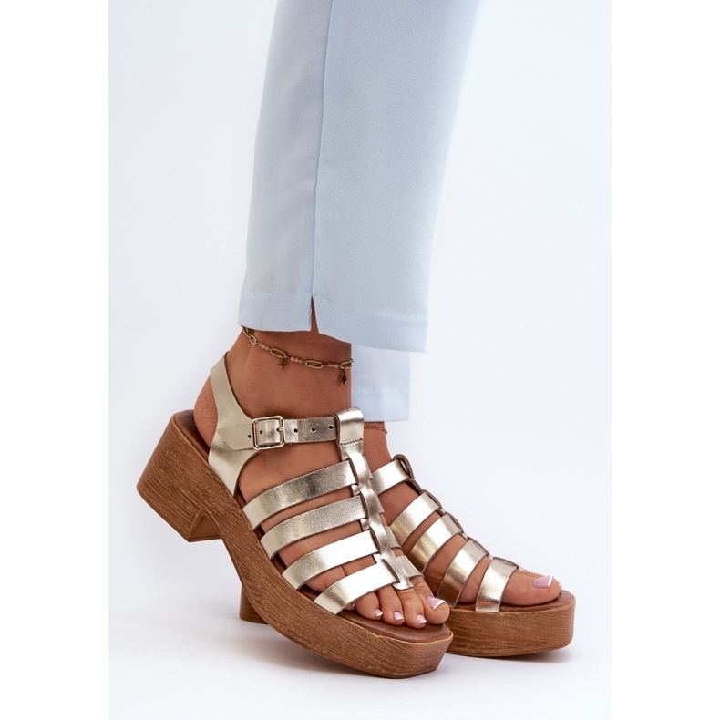 Sandały Model Zazoo 40410 Gold - Step in style żółte 1