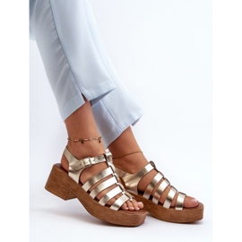 Sandały Model Zazoo 40410 Gold - Step in style żółte 2