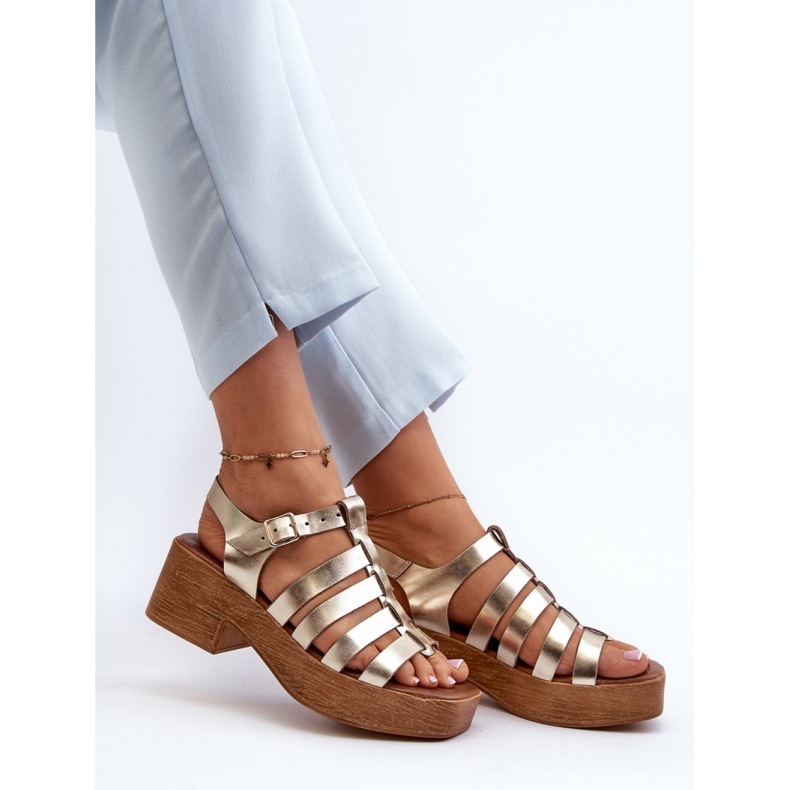 Sandały Model Zazoo 40410 Gold - Step in style żółte 2