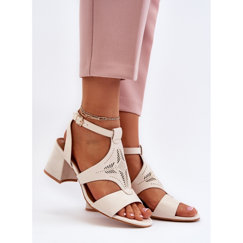 Sandały Model Eleriva N24-028 Beige - Step in style beżowy 1