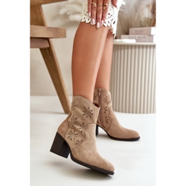 Botki Model Nevishiia ASA250-3 Beige - Step in style beżowy 1