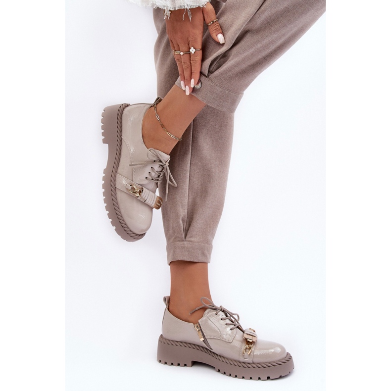 Półbuty Model Da MR870-81 Grey Lakier - Step in style szare 1