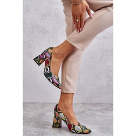 Czółenka Model Lewski Shoes 3277 Wąż Multicolor - Step in style wielokolorowe 2