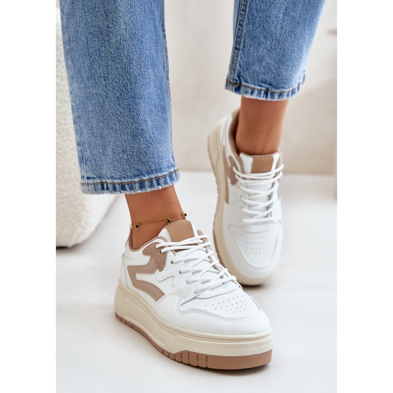 Buty Sportowe Model Henizore 1W-N3 White/Beige - Step in style białe 1