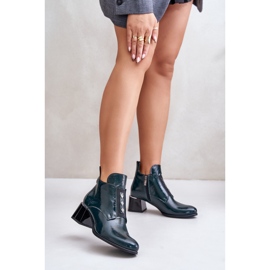 Botki Model Zazoo 60504 Dark Green Lakier - Step in style zielone 1