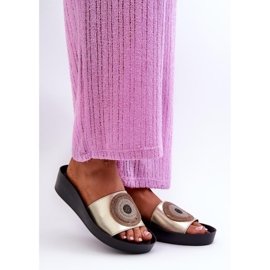 Sandał Klapki Model S.Barski KV27-019 Gold - Step in style żółte 1