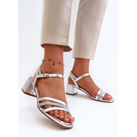 Sandały Model Sergio Leone SK046 Silver - Step in style szare 1