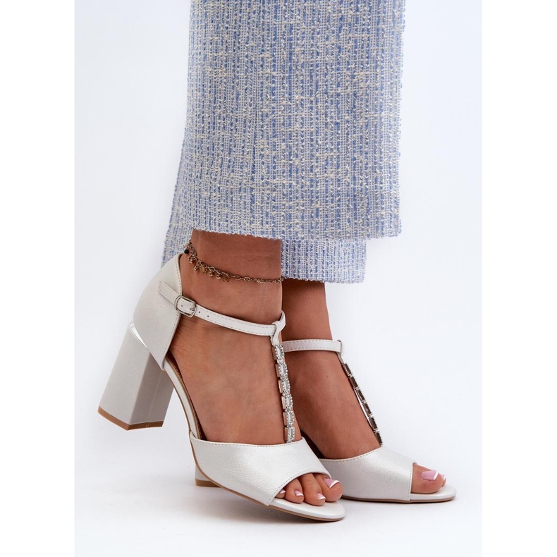 Sandały Model Aniya 20195 Silver - Step in style szare 1