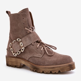 Botki Model Zazoo 2951/037 Dark Beige - Step in style beżowy 2