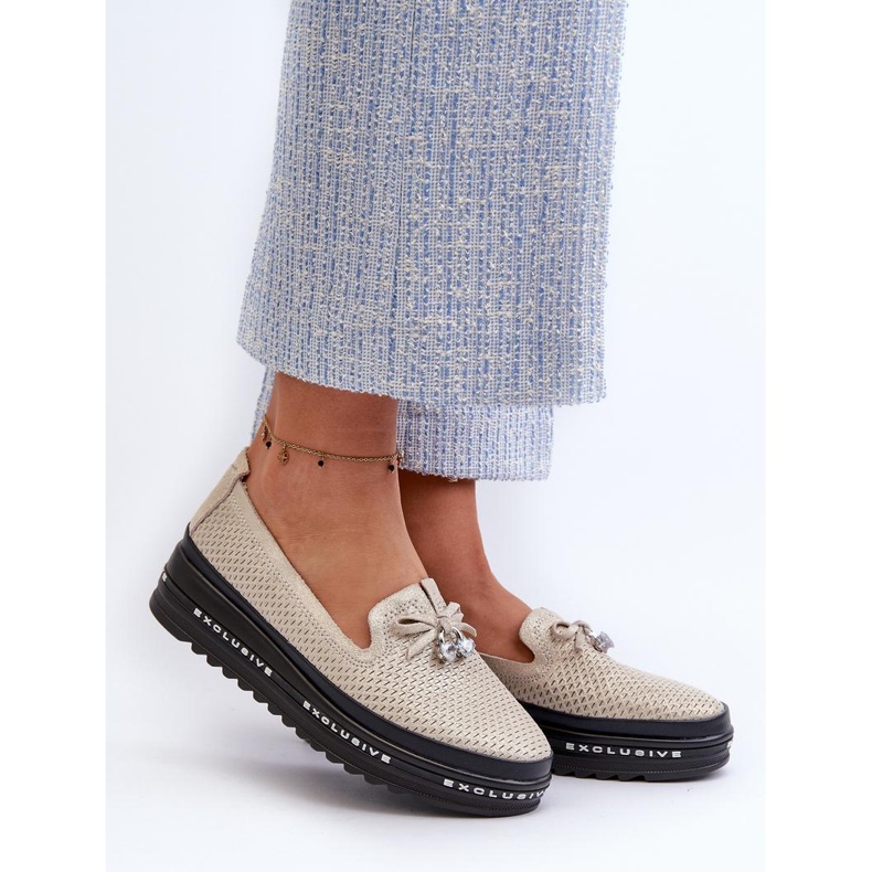 Mokasyny Model S.Barski LR400 Gold - Step in style żółte 1