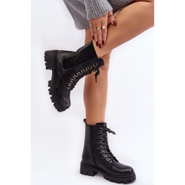 Workery Model Charmea F33 Black Skóra - Step in style czarne 2