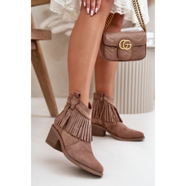 Botki damskie S.Barski  Brown brązowe 1