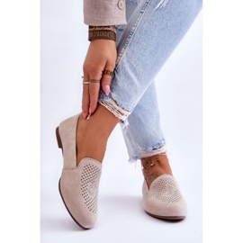 Mokasyny damskie zamszowe Beige beżowy 1