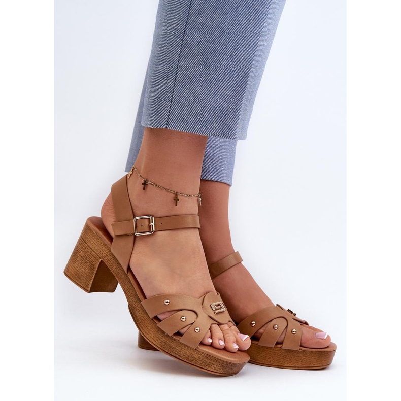 Evento Lekkie Sandały Na Grubszym Spodzie Brown brązowe 1