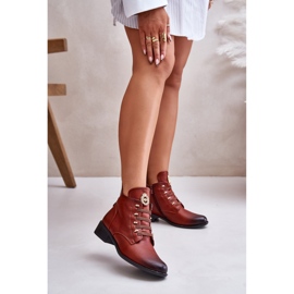 Jezzi Botki Ze stylową Ozdobą Brown brązowe 1