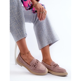 Mokasyny Zamszowe Dirty Pink różowe 1