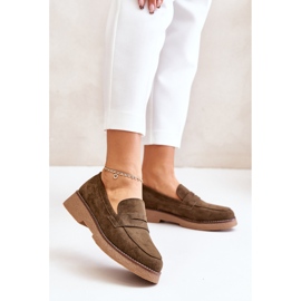 Mokasyny Model  C-528 Dark Green zielone 1