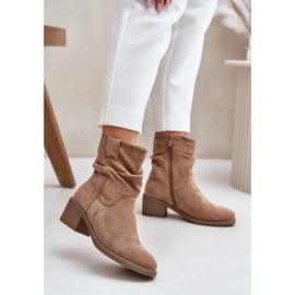 Botki Model Zinanya 1249 Beige - Step in style beżowy 1
