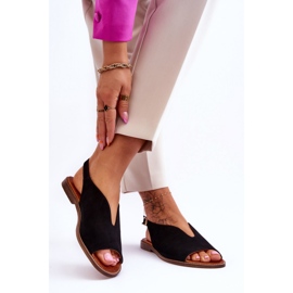 Sandały Model Lewski Shoes 3220/X Black Zamsz - Step in style czarne 1