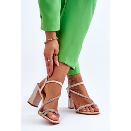 Sandały Model Carlotta H8-292 Beige - Step in style beżowy 1