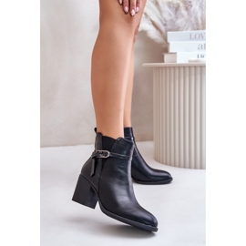Jezzi Botki  Na Słupku Black czarne 1