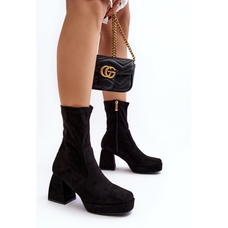 Botki Model Adelles HP-340 Black - Step in style czarne 1