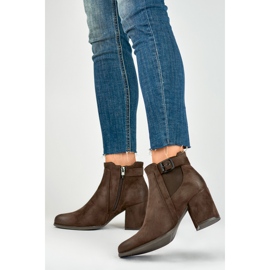 Botki Damskie Ocieplone Futrem 260034BR-SU brązowe 2